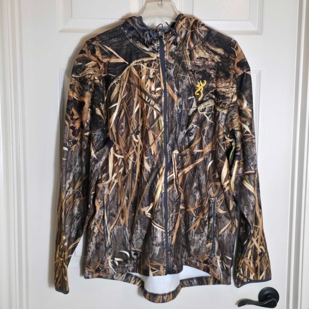 Browning Wasatch Hooded Fleece Jacket Mens Large Mossy Oak Shadow Grass Camo